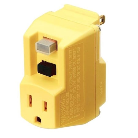 House Plug Adapter, GFCI, 5-15P, Yellow HO149712